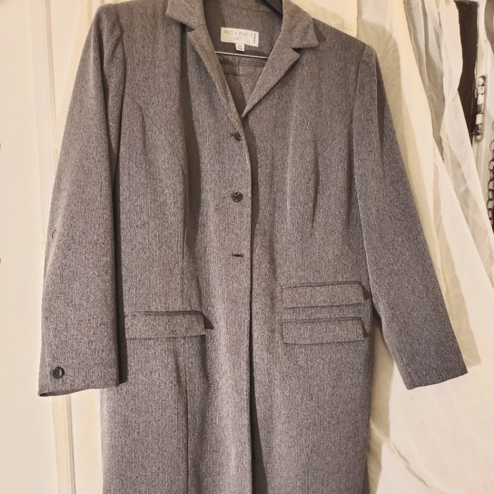 2 piece Heather grey pant suit